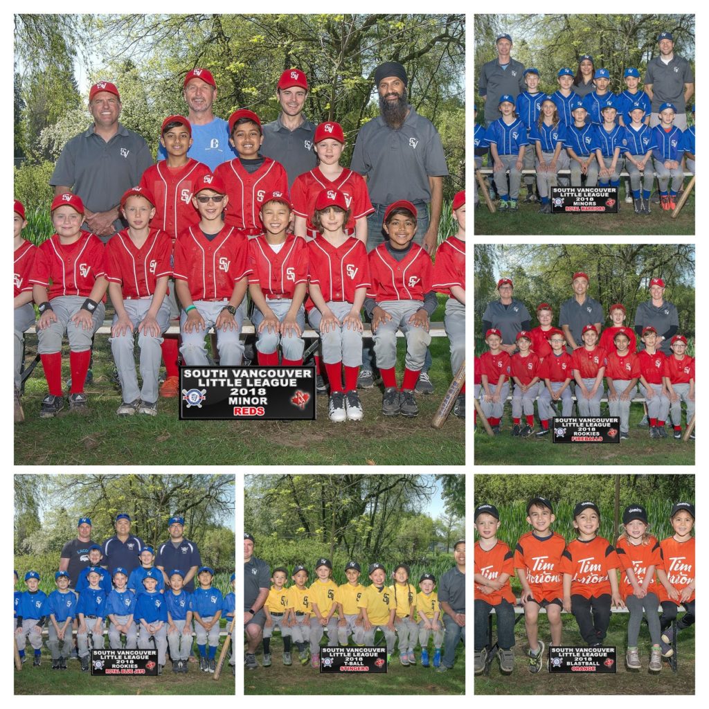 South Vancouver Little League 2018 team photos
