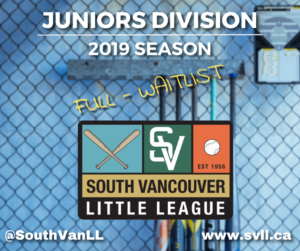 Juniors Division full for 2019 waitlist