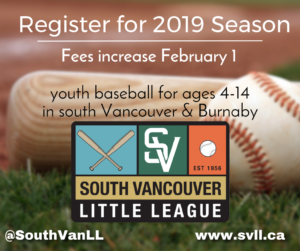 Register 2019 Season before February 1