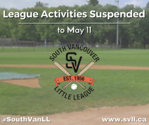 2020 League Activities Suspended to May 11